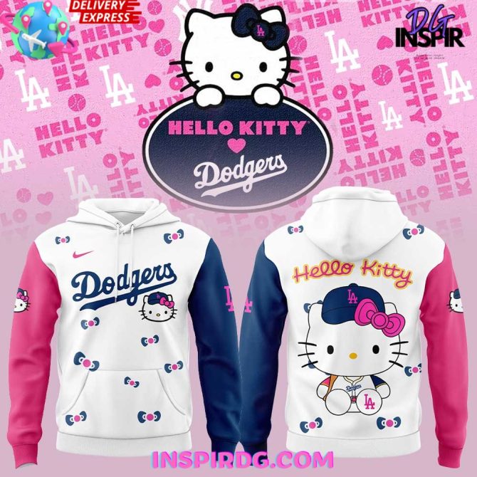Los Angeles Dodgers X Hello Kitty Night 2025 All Over Print Hoodie