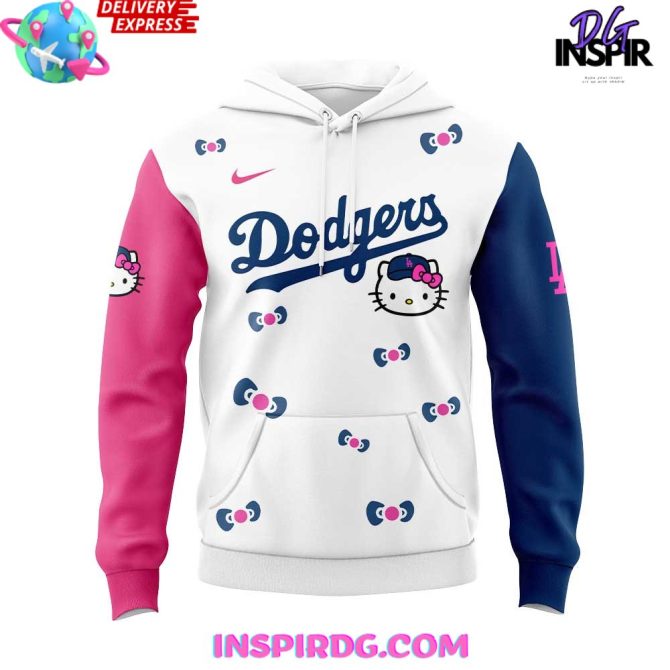 Los Angeles Dodgers X Hello Kitty Night 2025 All Over Print Hoodie - Image 2
