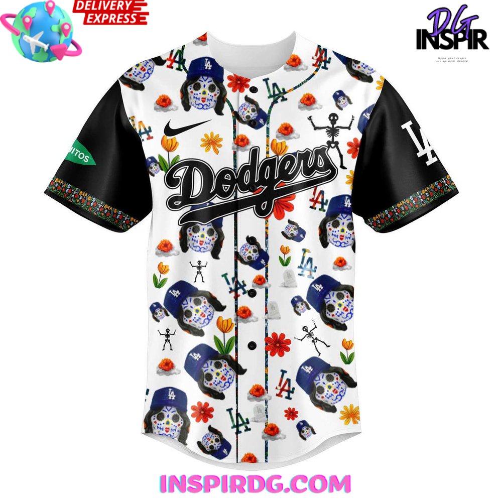 Los Angeles Dodgers Dia De Los Dodgers 2024 Baseball Jersey - Image 2