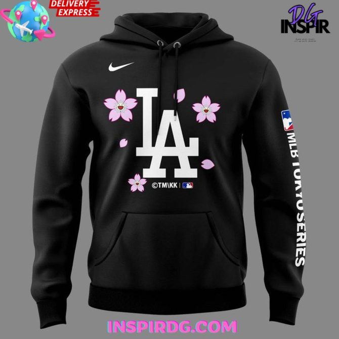 Limited Edition La Dodgers Sakura Hoodie - Stylish Mlb Apparel - Image 2