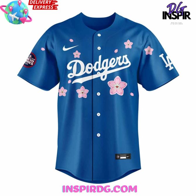Los Angeles Dodgers Mlb World Tour Tokyo Series 2025 Blue Baseball Jersey - Image 2