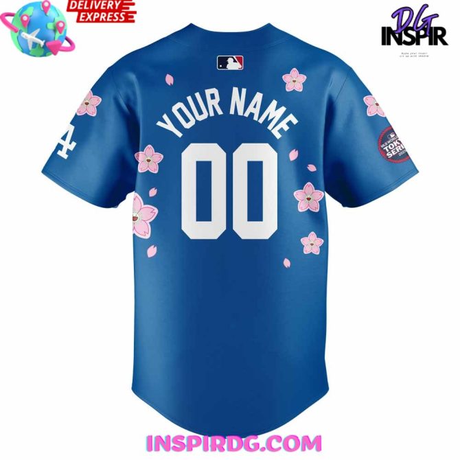 Los Angeles Dodgers Mlb World Tour Tokyo Series 2025 Blue Baseball Jersey - Image 3