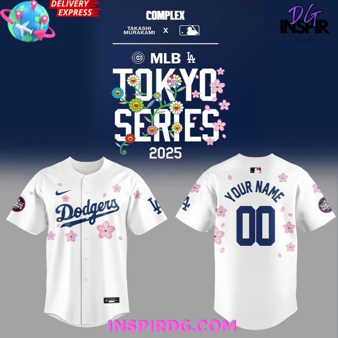 Los Angeles Dodgers Mlb World Tour Tokyo Series 2025 White Baseball Jersey