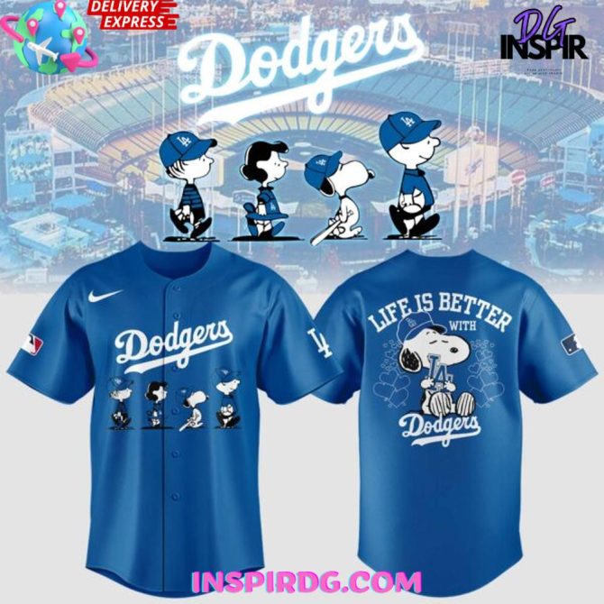 Blue Dodgers Jersey With Peanuts Characters – Limited Edition Fan Gear