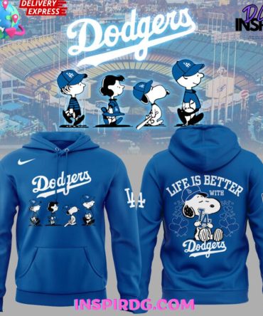 Los Angeles Dodgers Peanuts Snoopy All Over Print Hoodie
