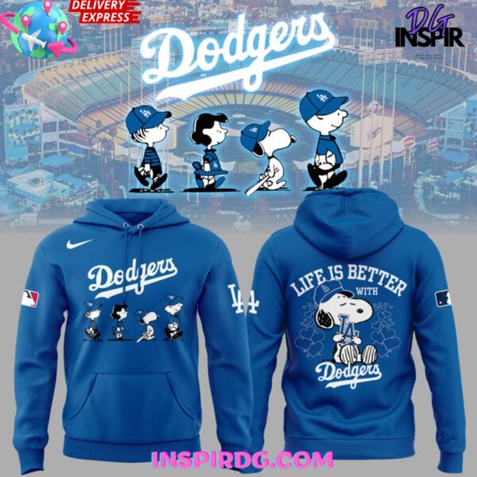 Los Angeles Dodgers Peanuts Snoopy All Over Print Hoodie