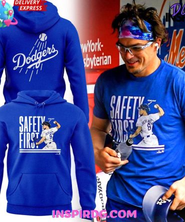 Los Angeles Dodgers “Safety First” Special Mlb All Over Print Hoodie