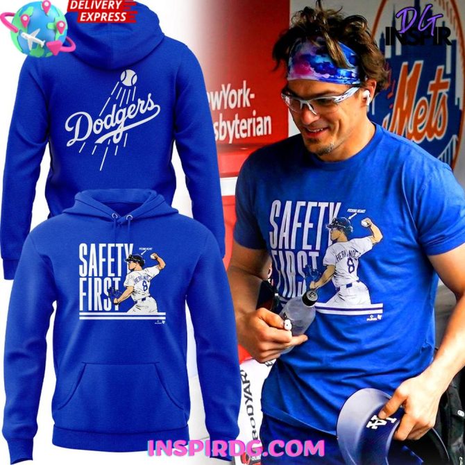 Los Angeles Dodgers “Safety First” Special Mlb All Over Print Hoodie