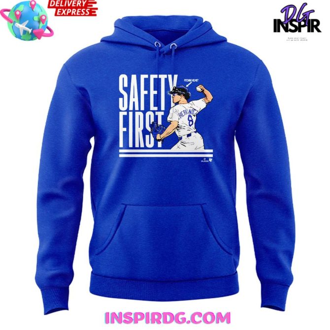 Los Angeles Dodgers “Safety First” Special Mlb All Over Print Hoodie - Image 2