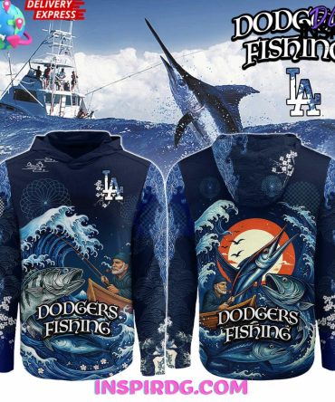 Los Angeles Dodgers X Wave Hunter Fishing Limited All Over Print Hoodie