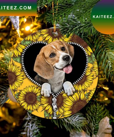 Lovely Sunflower Zipper Mica Circle Ornament Perfect Gift For Holiday