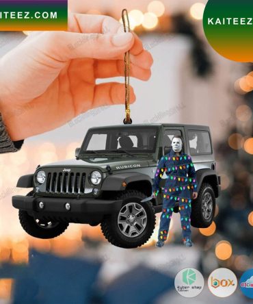 Michael Myers Hold Knite Rubicon Jeep Led Lights Christmas Ornament