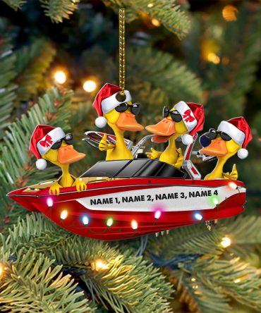Wakeboarding Ducks  - Personalized Christmas Ornament - Gifts For Wakeboarder