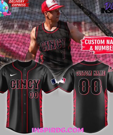 Mlb Cincinnati Reds Red Black Stripped Baseball Jersey
