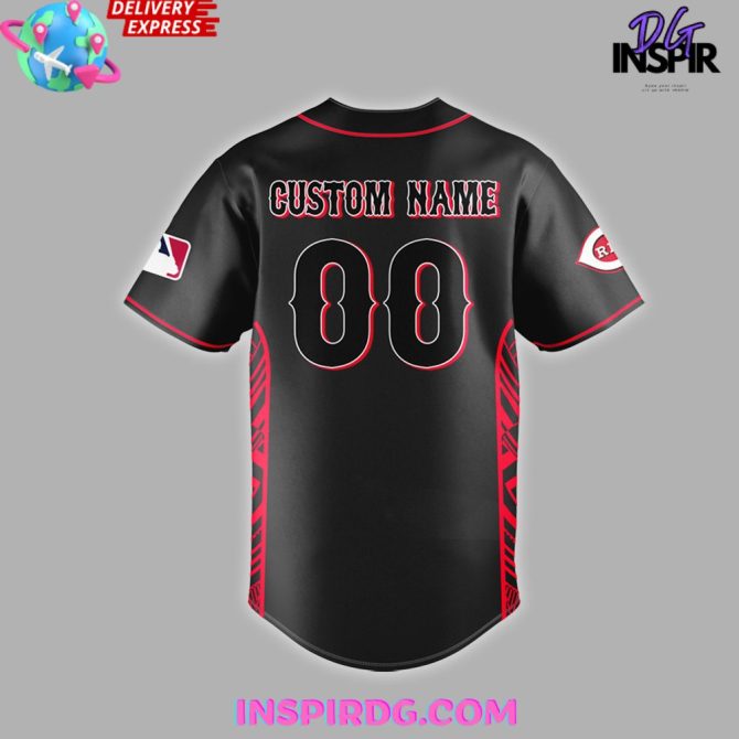 Mlb Cincinnati Reds Red Black Stripped Baseball Jersey - Image 3