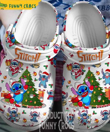 Merry Christmas Stitch Crocs Clogs Shoes - Discover Comfort And Style Clog Shoes For Family