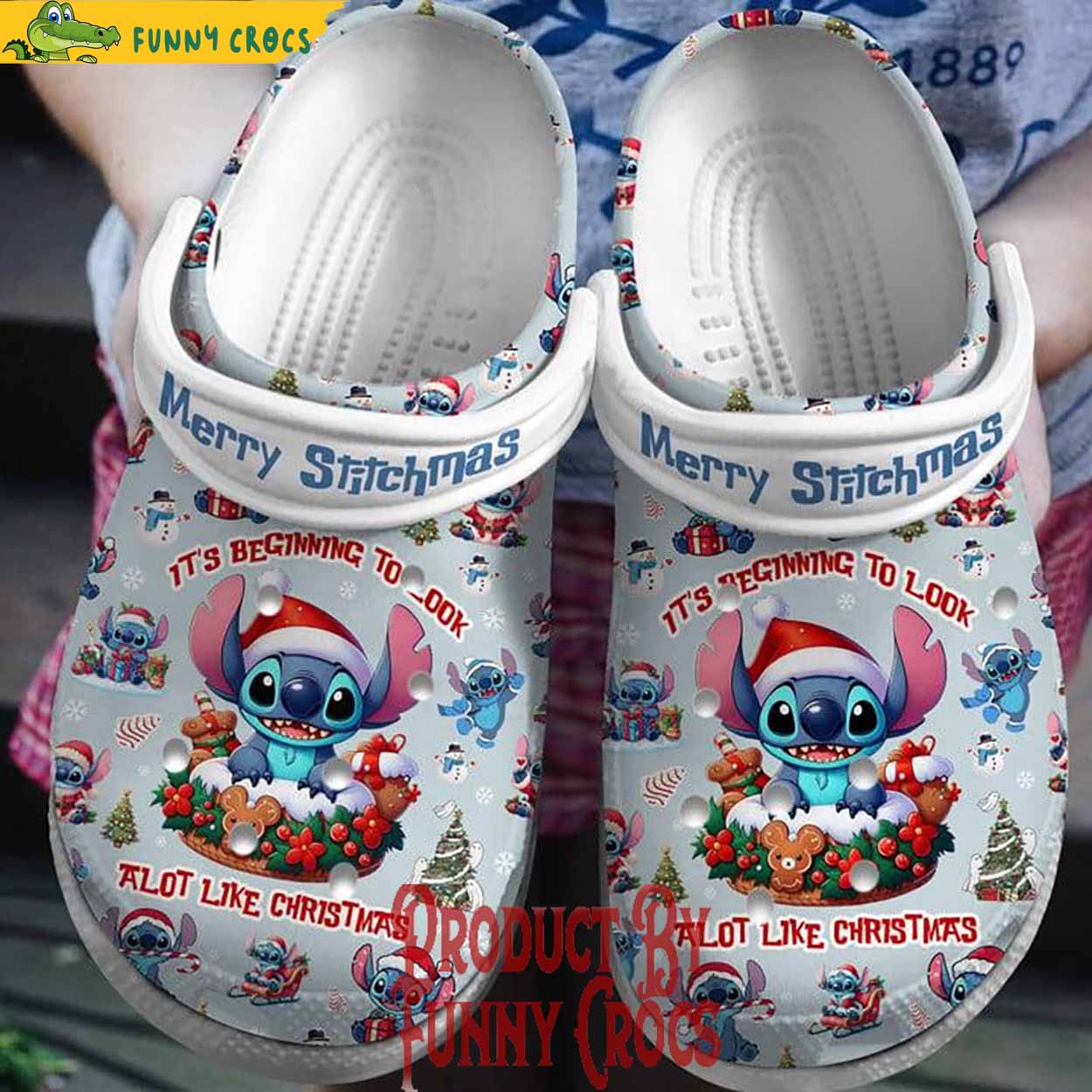 Merry Christmas Stitch It'S Beginning To Look A Lot Like Christmas Crocs Shoes - Discover Comfort And Style Clog Shoes For Family