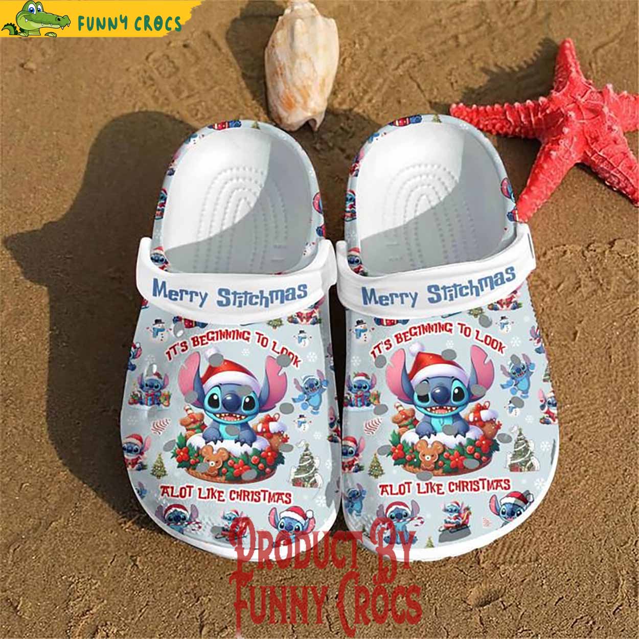 Merry Christmas Stitch It'S Beginning To Look A Lot Like Christmas Crocs Shoes - Discover Comfort And Style Clog Shoes For Family - Image 2