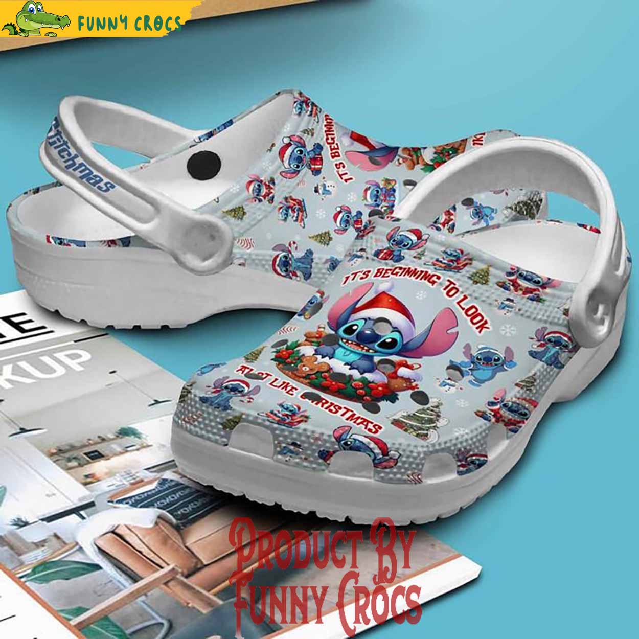 Merry Christmas Stitch It'S Beginning To Look A Lot Like Christmas Crocs Shoes - Discover Comfort And Style Clog Shoes For Family - Image 3