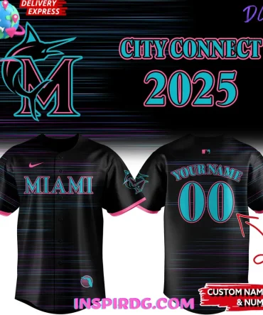 Miami Marlins 2025 City Connect Baseball Jersey