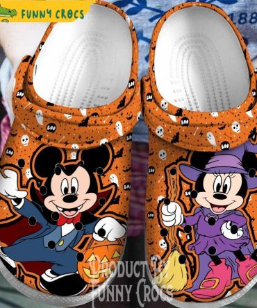 Mickey And Minnie Mouse Halloween Crocs Shoes - Discover Comfort And Style Clog Shoes Unisex Clogs Garden Shoes