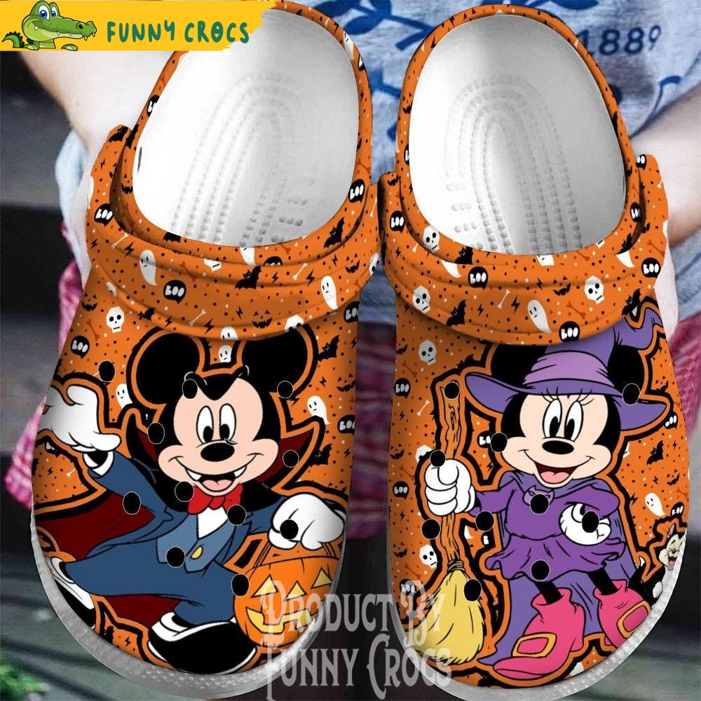 Mickey And Minnie Mouse Halloween Crocs Shoes - Discover Comfort And Style Clog Shoes Unisex Clogs Garden Shoes