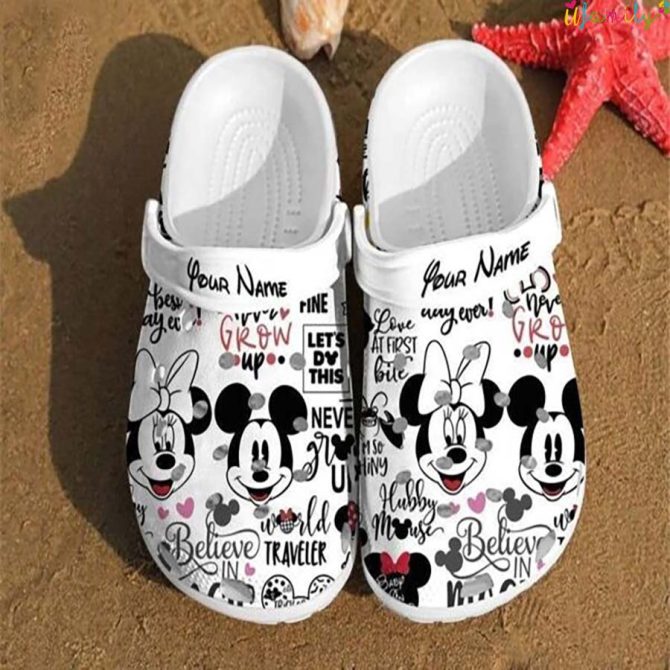 Mickey Mouse Custom Name Crocs - Discover Comfort And Style Clog Shoes Unisex Clogs Garden Shoes