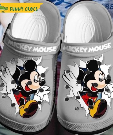Mickey Mouse Grey Crocs Clog Shoes - Discover Comfort And Style Clog Shoes Unisex Clogs Garden Shoes