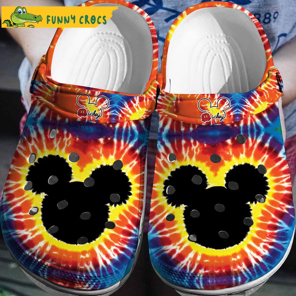 Mickey Mouse Tie Dye Crocs Clog Shoes - Discover Comfort And Style Clog Shoes Unisex Clogs Garden Shoes