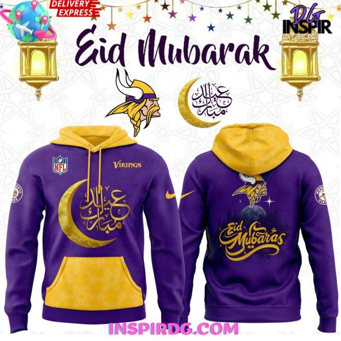 Minnesota Vikings X Eid Mubarak 2025 All Over Print Hoodie