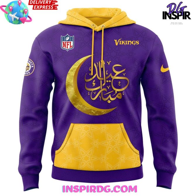 Minnesota Vikings X Eid Mubarak 2025 All Over Print Hoodie - Image 2