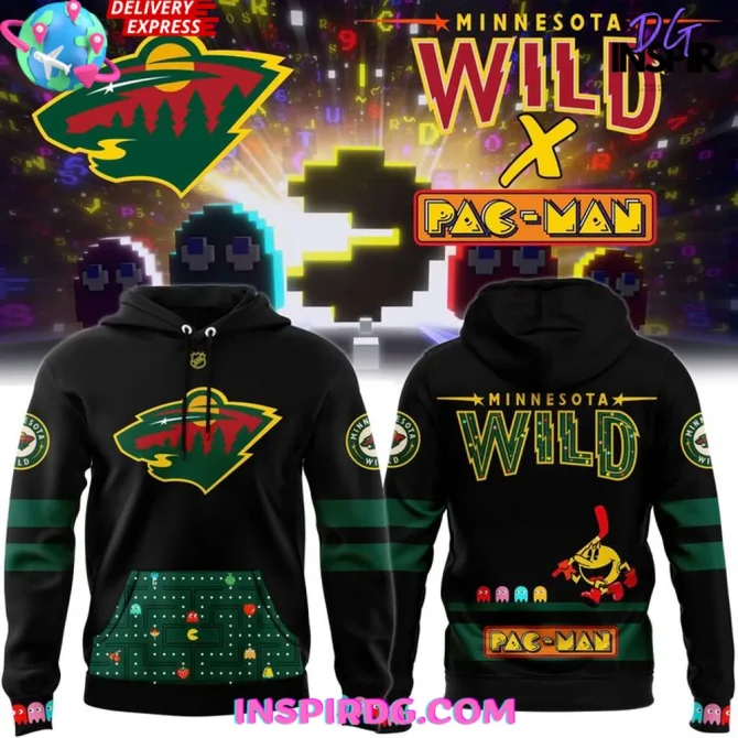 Minnesota Wild X Pac-Man Special Edition All Over Print Hoodie