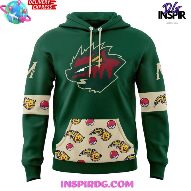 Minnesota Wild X Pokémon Special All Over Print Hoodie - Image 2