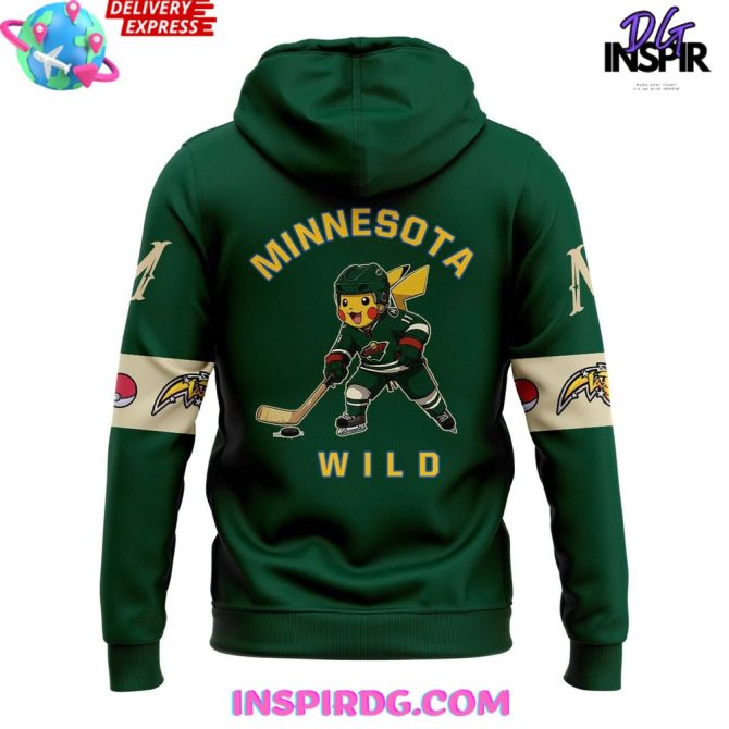 Minnesota Wild X Pokémon Special All Over Print Hoodie - Image 3
