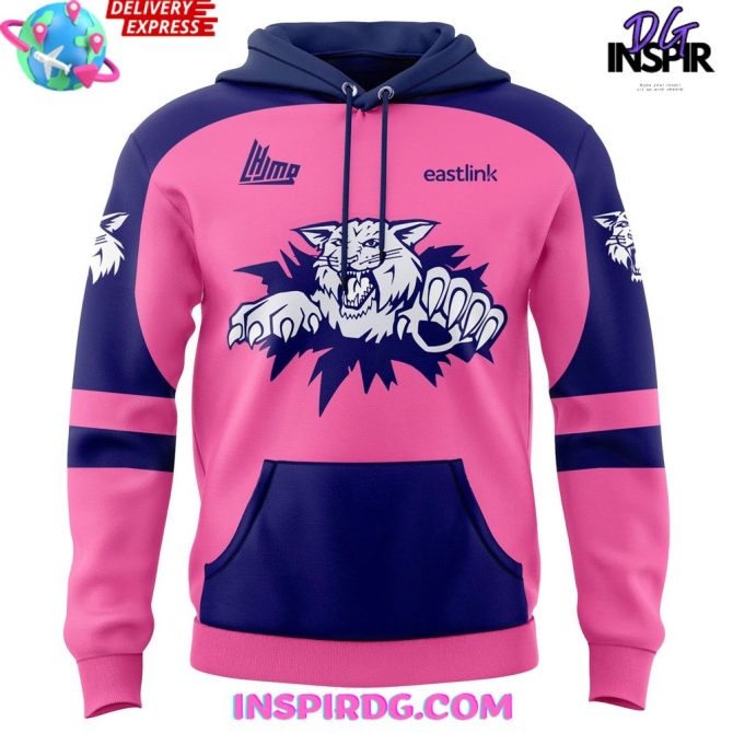 Moncton Wildcats Pink In The Rink 2025 All Over Print Hoodie - Image 2