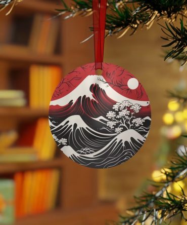 Mt Fuji Japanese Ceramic Christmas Ornament Perfect Gift For Holiday