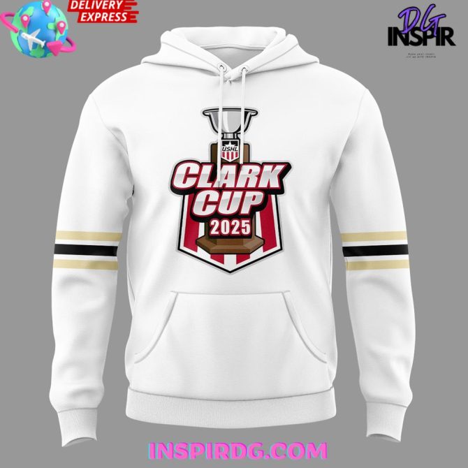 Muskegon Lumberjacks 2025 Ushl Clark Cup Performance White All Over Print Hoodie - Image 2