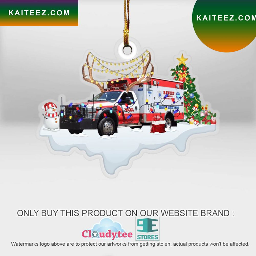 Nanuet New York Nanuet Ems Ford F 450 Type 1 Horton Ambulance Christmas Ornament