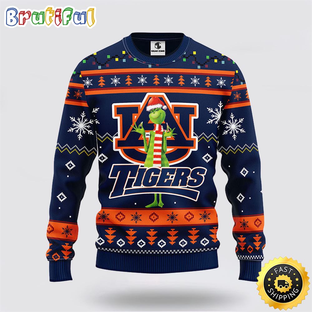 Ncaa Auburn Tigers Ugly Sweater Funny Grinch Ugly Christmas Sweater