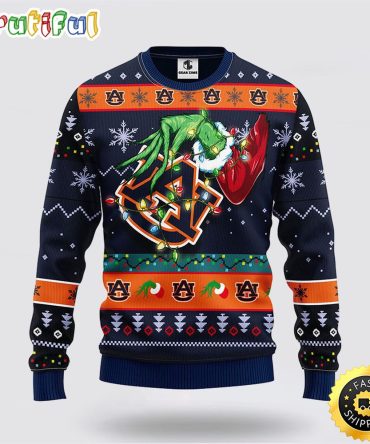 Ncaa Auburn Tigers Ugly Sweater Grinch Ugly Christmas Sweater