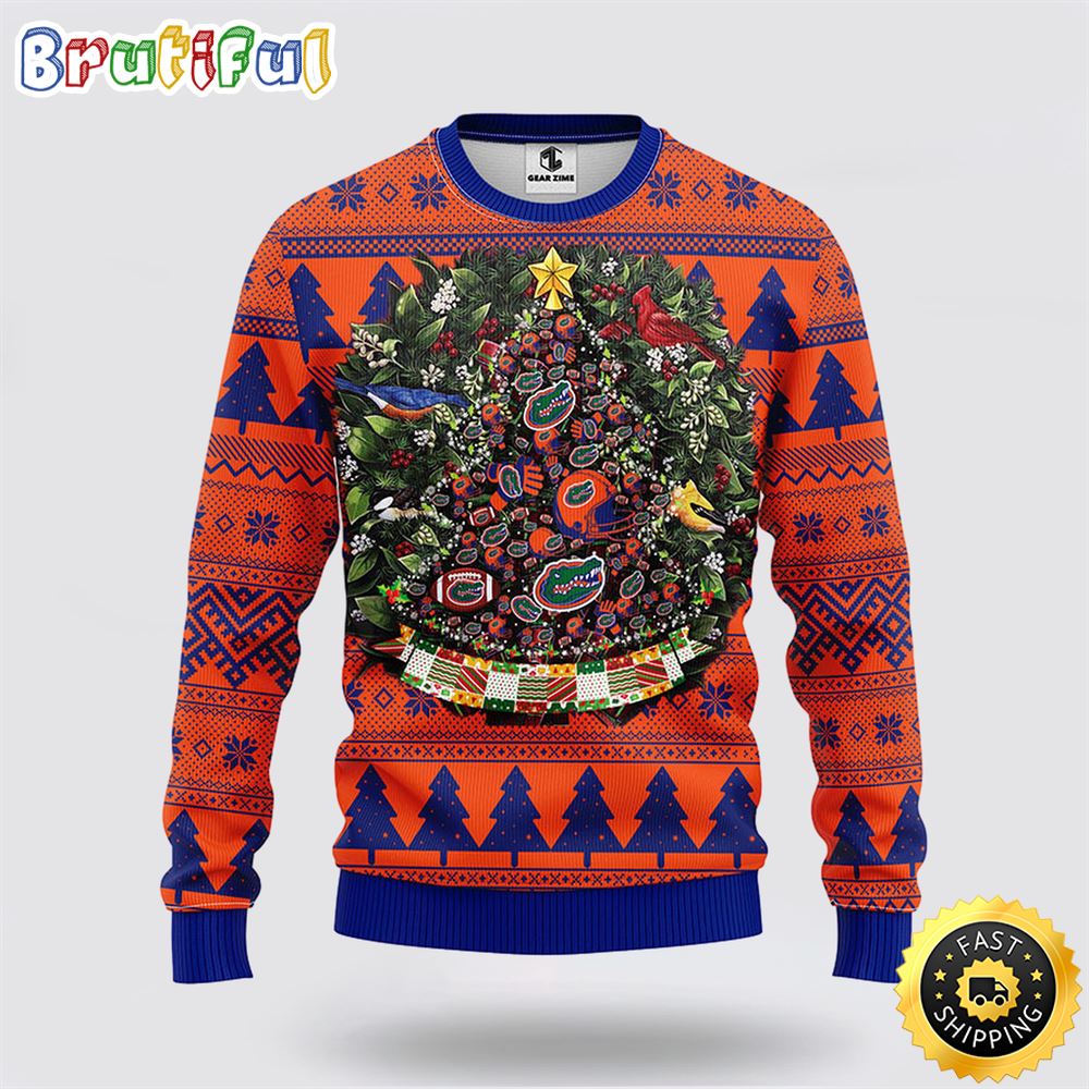 Ncaa Florida Gators Ugly Sweater Tree Ball Ugly Christmas Sweater