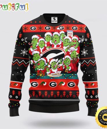 Ncaa Georgia Bulldogs Ugly Sweater 12 Grinch Xmas Day Ugly Christmas Sweater