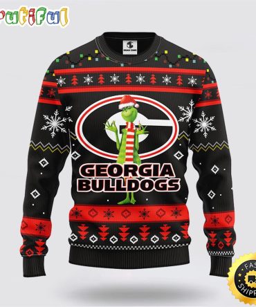 Ncaa Georgia Bulldogs Ugly Sweater Funny Grinch Ugly Christmas Sweater