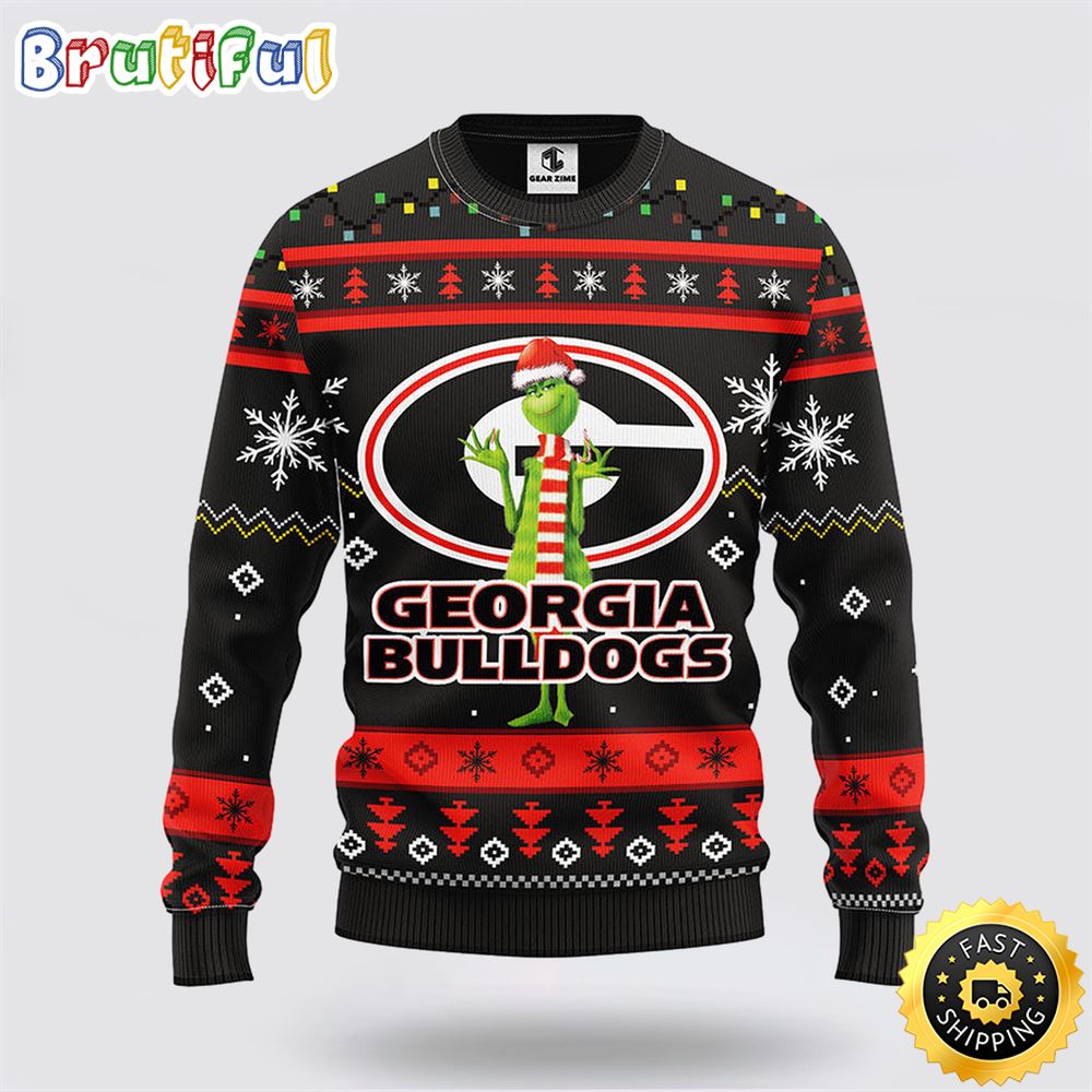 Ncaa Georgia Bulldogs Ugly Sweater Funny Grinch Ugly Christmas Sweater