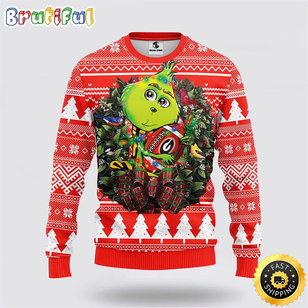 Ncaa Georgia Bulldogs Ugly Sweater Grinch Hug Ugly Christmas Sweater
