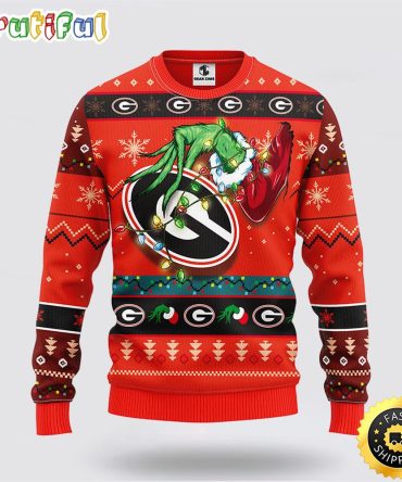 Ncaa Georgia Bulldogs Ugly Sweater Grinch Ugly Christmas Sweater