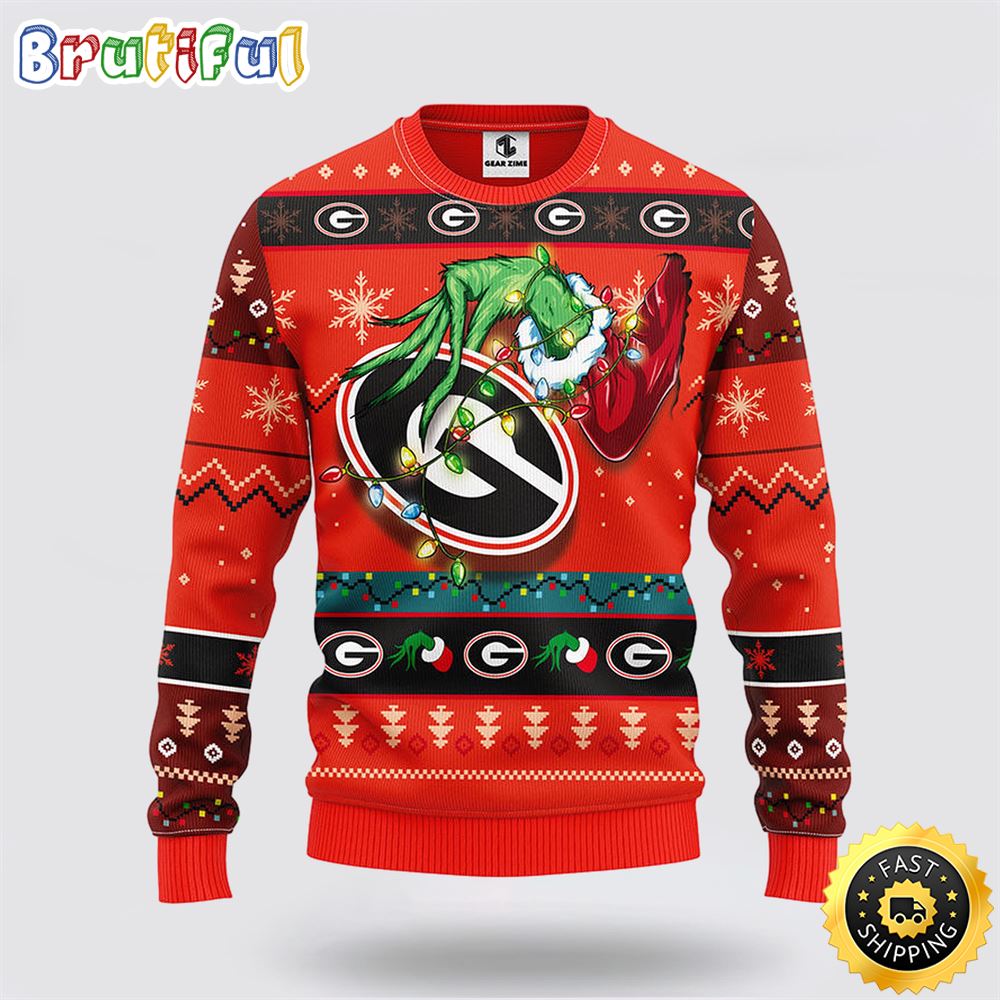 Ncaa Georgia Bulldogs Ugly Sweater Grinch Ugly Christmas Sweater