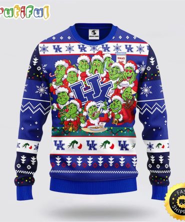 Ncaa Kentucky Wildcats Ugly Sweater 12 Grinch Xmas Day Ugly Christmas Sweater