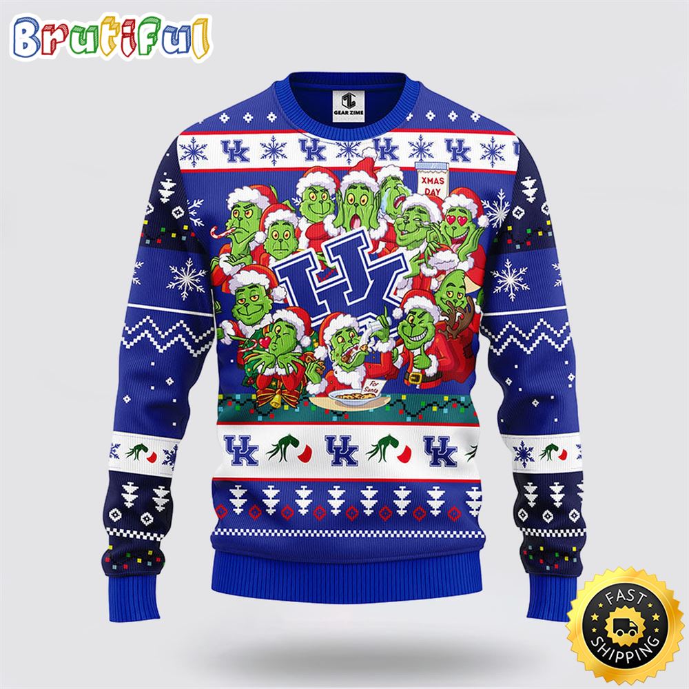 Ncaa Kentucky Wildcats Ugly Sweater 12 Grinch Xmas Day Ugly Christmas Sweater