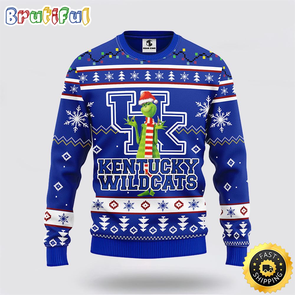 Ncaa Kentucky Wildcats Ugly Sweater Funny Grinch Ugly Christmas Sweater